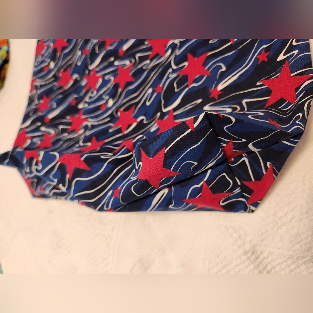 Handmade Blue/red/white Cotton Tote Bag - Picture 3 of 5